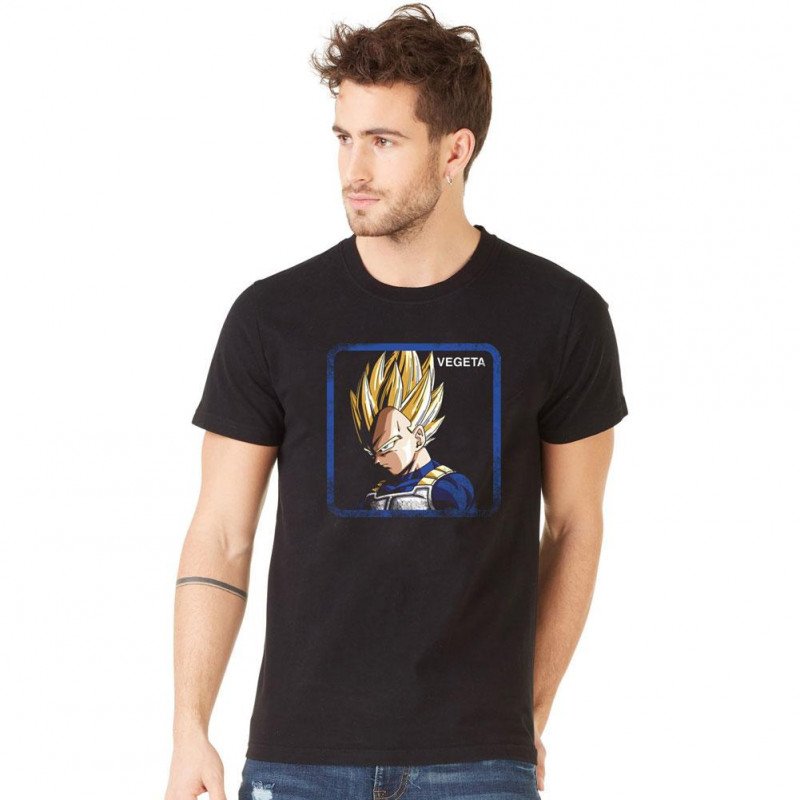 T-shirt manches courtes col rond Homme VGT1 Noir et Bleu