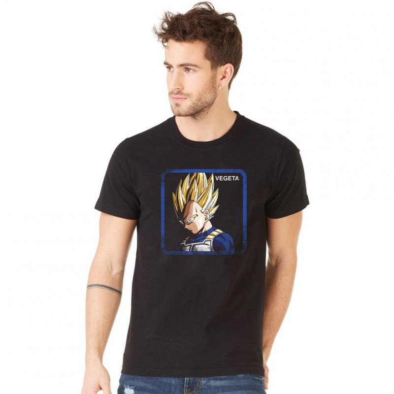 DRAGON BALL Z T-shirt Col rond Homme Coton VGT1 Noir CAPSLAB