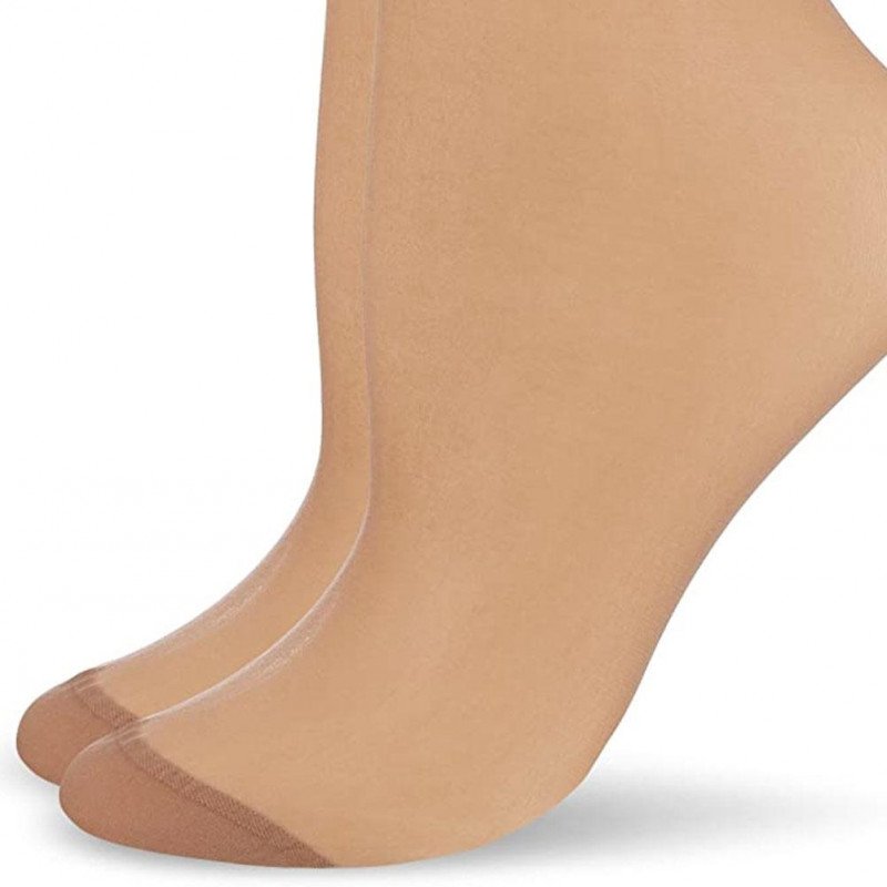 LOT DE 2 Socquettes Chaussettes Femme ESSENTIELS Marron et Daim