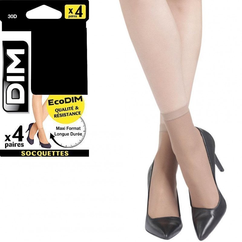 LOT DE 4 Socquettes Chaussettes Femme ECODIM Marron et Daim