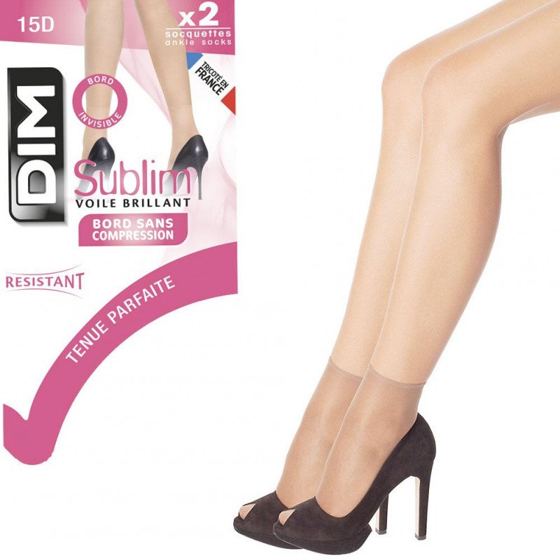 LOT DE 2 Socquettes Chaussettes Femme SUBLIM Marron et Gazelle