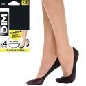 DIM Lot de 4 paires de Protège-pieds Femme Microfibre ECODIM Noir 40D