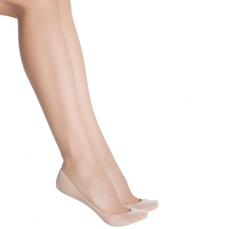 LOT DE 2 Invisibles Chaussettes Femme ECODIM Beige et Naturel