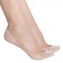 LOT DE 2 Invisibles Chaussettes Femme ECODIM Beige et Naturel