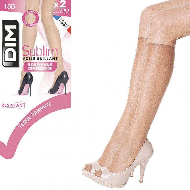 LOT DE 2 Mi-bas Chaussettes Femme SUBLIM Marron et Gazelle