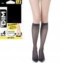 DIM Lot de 4 paires de Mi-bas Femme Microfibre ECODIM Noir 28D