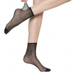 DIM 2 paires de Socquettes Femme Microfibre RESIST Noir 20D