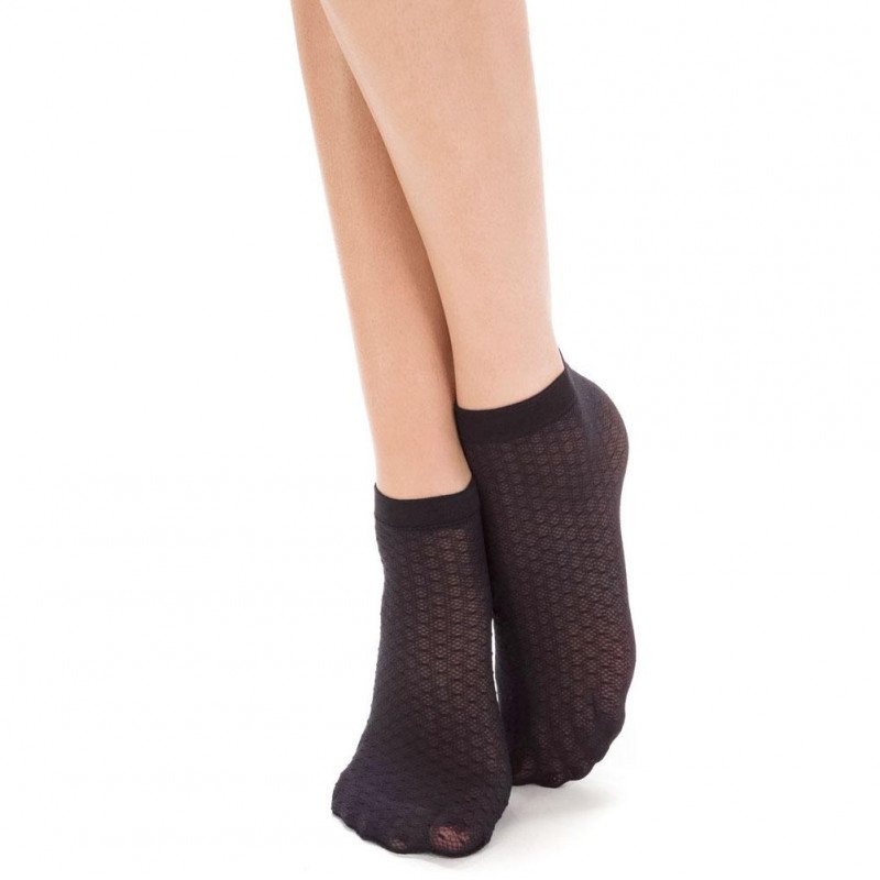 Socquettes Femme STYLE Noir et Transparent