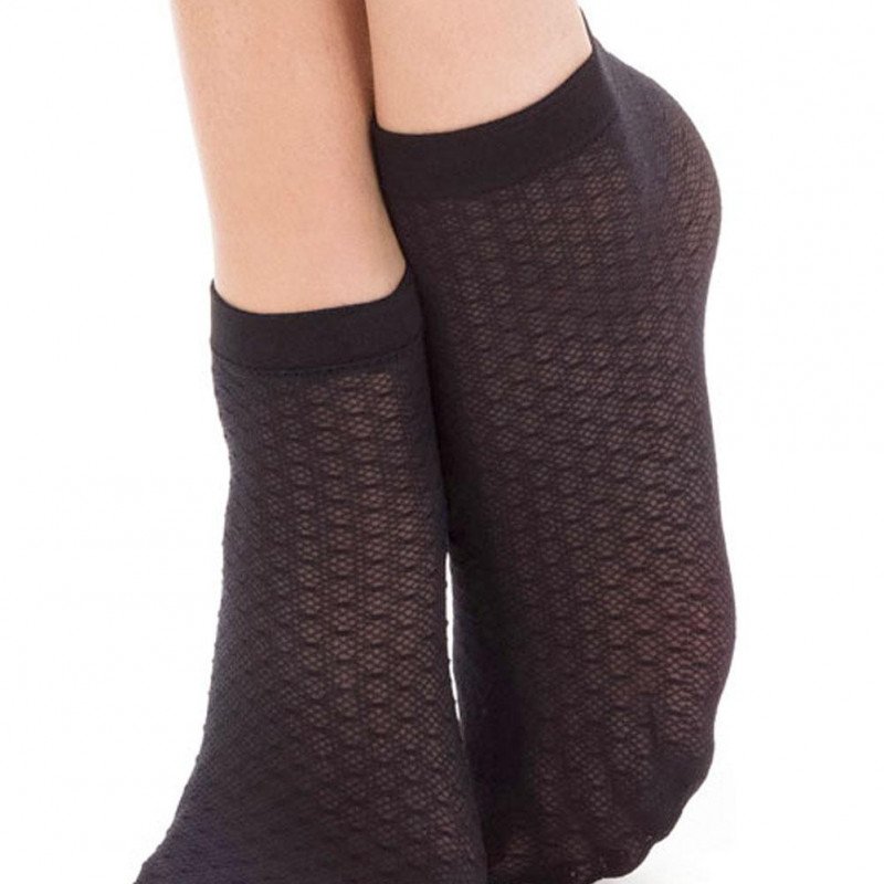 Socquettes Femme STYLE Noir et Transparent