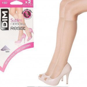 DIM 2 paires de Mi-bas Femme Microfibre ABSOLU Beige naturel 15D