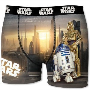 STAR WARS Boxer Garçon Microfibre DRO6 Beige Noir