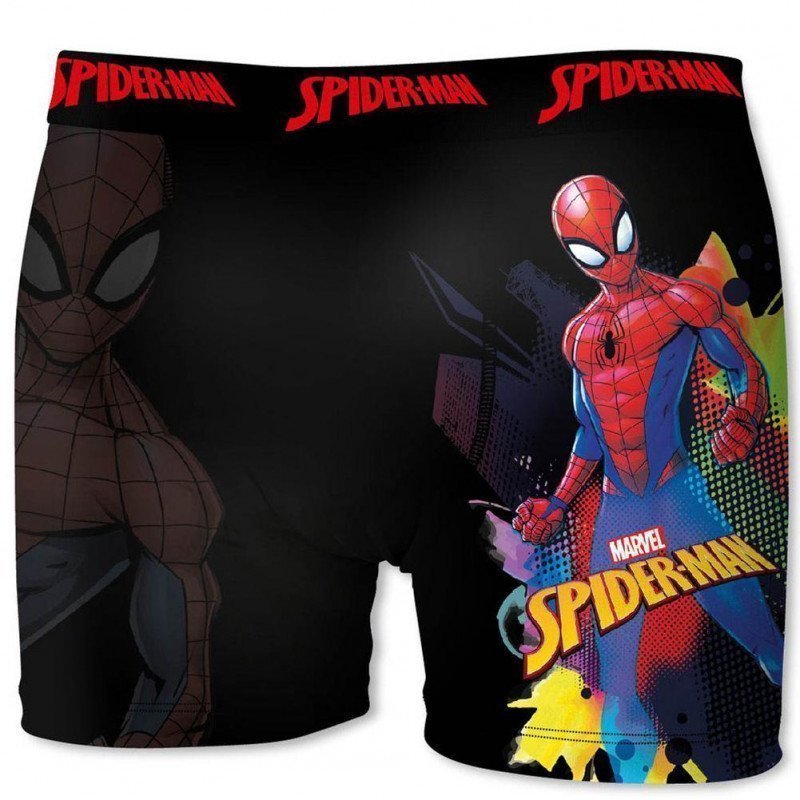 MARVEL Boxer Garçon Microfibre SPID04 Noir Rouge