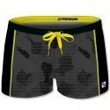 FREEGUN Boxer Bain Moulant Homme MOCCAM Noir Jaune