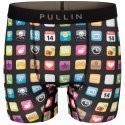 PULL IN Boxer Long Homme Microfibre IKONE Noir Multicolore 20 Ans