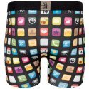 PULL IN Boxer Long Homme Microfibre IKONE Noir Multicolore 20 Ans