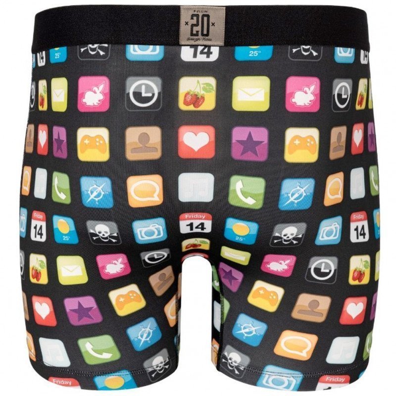 Boxer long Homme IKONE Noir et Multicolore