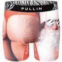 PULL IN Boxer Long Homme Microfibre SANTASS Blanc Rouge