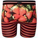 PULL IN Boxer Long Homme Coton Bio FRAISESTRIPES Rouge Noir