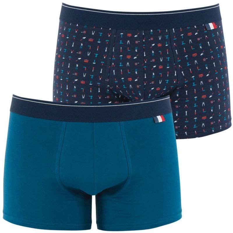 EMINENCE lot de 2 Boxers Homme Coton FAIT EN FRANCE Lagon Outils