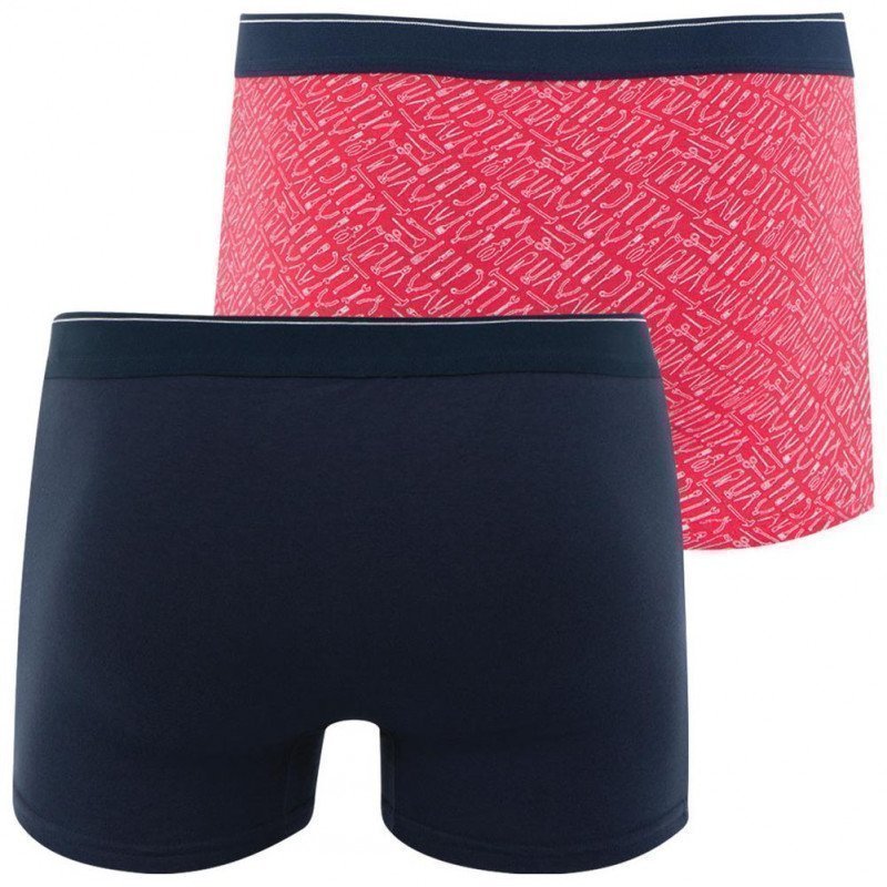 LOT DE 2 Boxer Sous-vêtements Homme FAIT EN FRANCE Bleu et Rouge