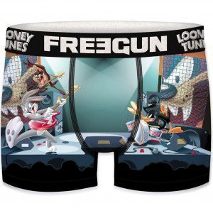 FREEGUN Boxer Homme Microfibre ROC Noir Bleu LOONEY TUNES