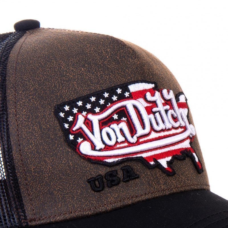 VON DUTCH Casquette Homme Microfibre PAY2 Noir Marron