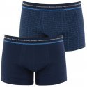 EMINENCE Lot de 2 Boxers Homme Coton DUO PRINT Marine Bleu