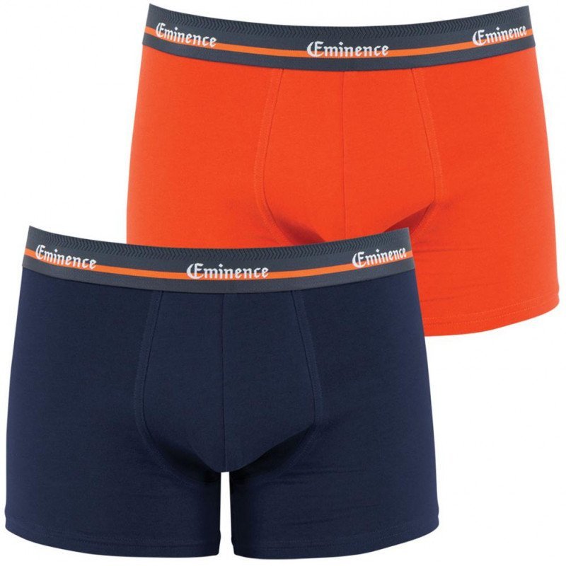 LOT DE 2 Boxer Sous-vêtements Homme TRAVEL Orange et Marine