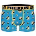 FREEGUN Boxer Garçon Microfibre LUN Cyan Jaune PREMIUM