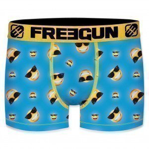 FREEGUN Boxer Garçon Microfibre LUN Cyan Jaune PREMIUM
