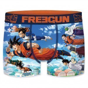 FREEGUN Boxer Garçon Microfibre VOL Bleu Orange DRAGON BALL Z