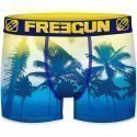 FREEGUN Boxer Homme Microfibre SPR Bleu Jaune PREMIUM