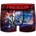 FREEGUN Boxer Homme Microfibre JUD Noir Rouge PREMIUM