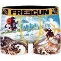 FREEGUN Boxer Homme Microfibre SUR78 Blanc Jaune PREMIUM