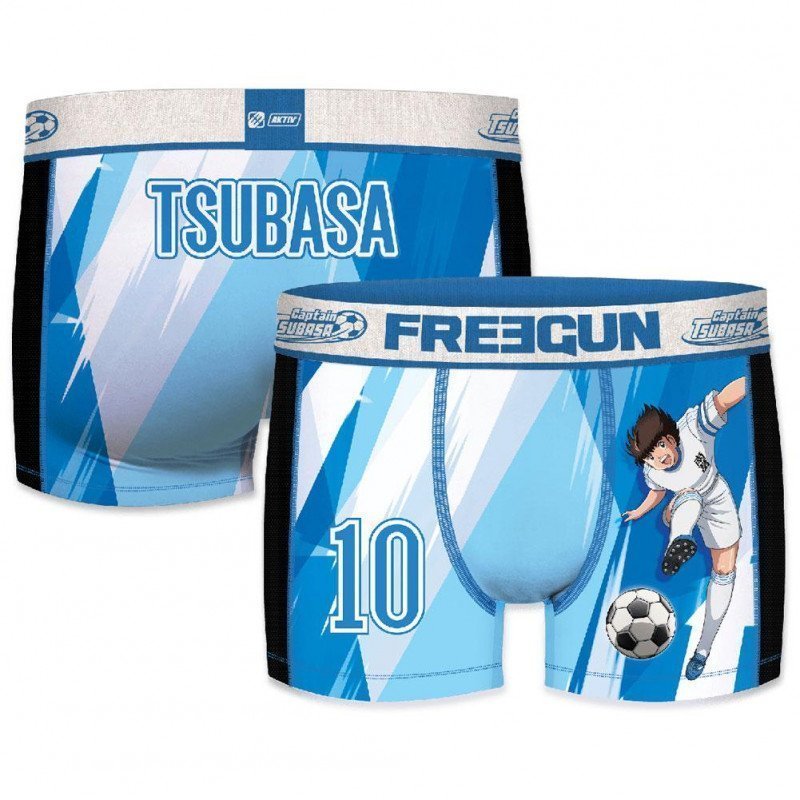 FREEGUN Boxer Homme Microfibre CAP Cyan CAPTAIN TSUBASA