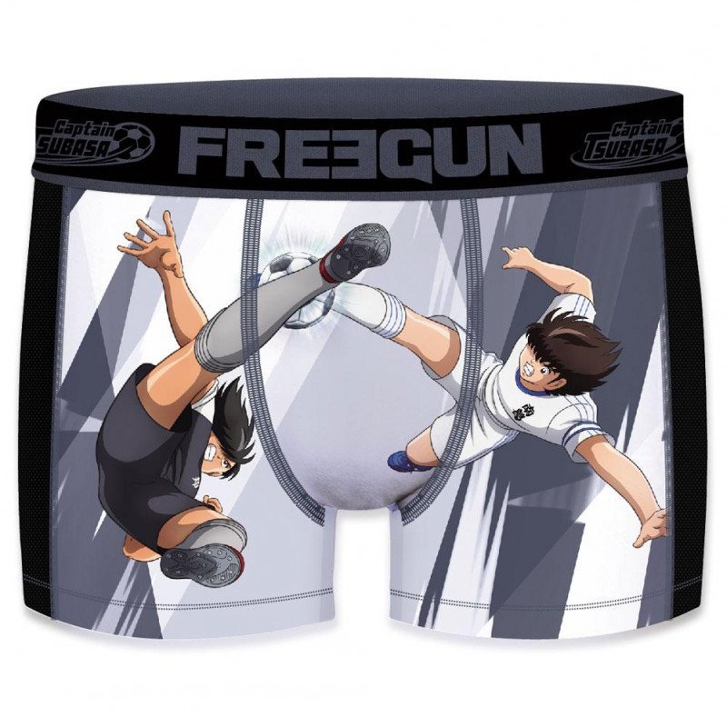 FREEGUN Boxer Homme Microfibre DUE Gris CAPTAIN TSUBASA