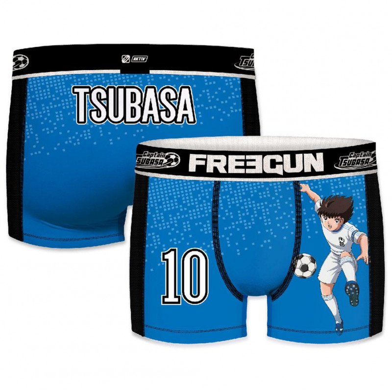 FREEGUN Boxer Homme Microfibre TSU Bleu CAPTAIN TSUBASA