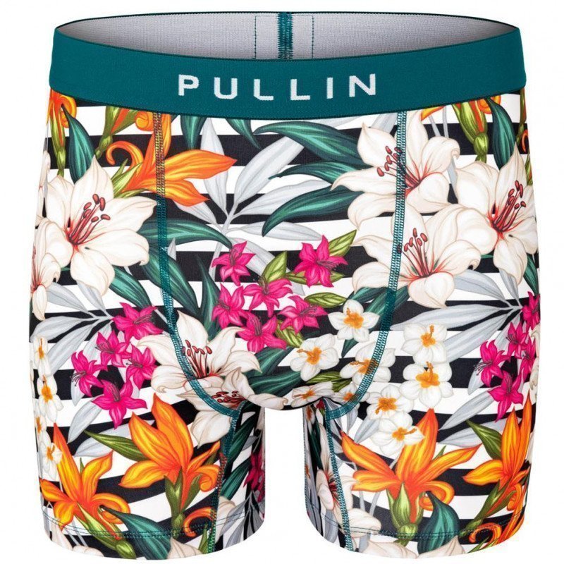 PULL IN Boxer Long Homme Microfibre LINESFLOWER Multicolore