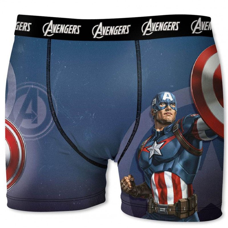 MARVEL Boxer Homme Microfibre CAP Bleu AVENGERS