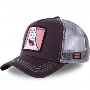 BOB L'EPONGE Casquette Homme Microcoton PAT Gris Blanc CAPSLAB