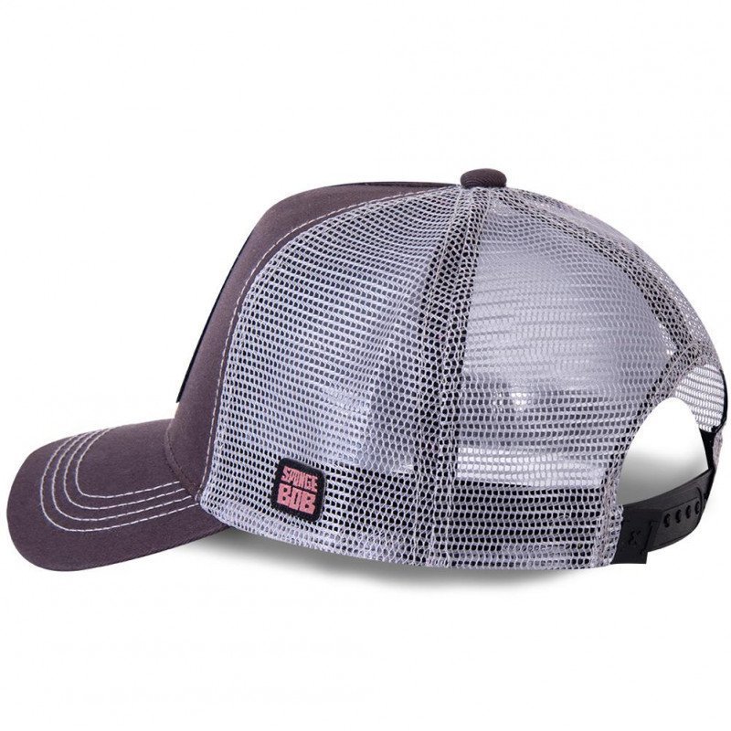 BOB L'EPONGE Casquette Homme Microcoton PAT Gris Blanc CAPSLAB