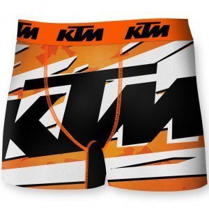 KTM Boxer Homme Microfibre DECHIR Orange Blanc