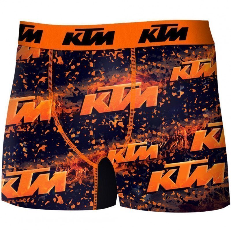 KTM Boxer Homme Microfibre REPET Noir Orange
