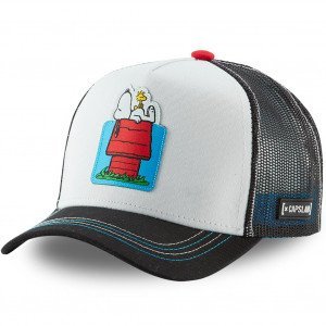 SNOOPY Casquette Homme Microcoton HOU Noir Blanc CAPSLAB