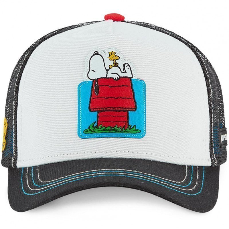 SNOOPY Casquette Homme Microcoton HOU Noir Blanc CAPSLAB