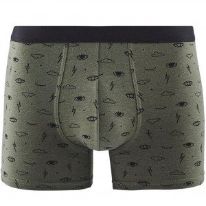 AUBADEMEN Boxer Homme Coton Modal CLIN D'OEIL Kaki