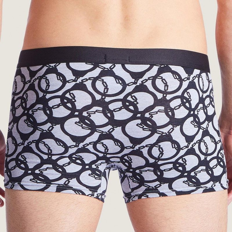 AUBADEMEN Boxer Homme Coton Modal MENOTTE Gris