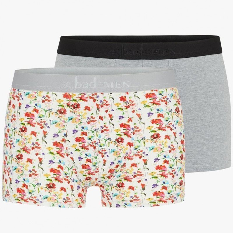 LOT DE 2 Boxer Sous-vêtements Homme DUO Blanc et Gris