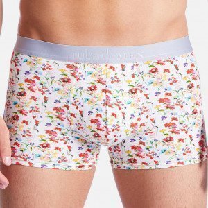 AUBADEMEN Lot de 2 Boxers Homme Coton Modal DUO PRAI Blanc Gris