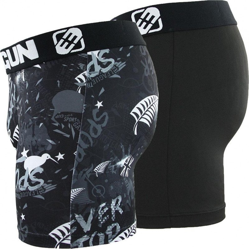 LOT DE 2 Boxer Sous-vêtements Garçon BMX2RUGBY Noir et Blanc
